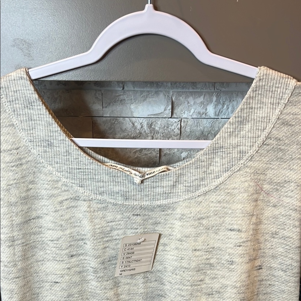 Anthropologie Gray Cozy Drawstring waist dress, Size Medium - Picture 5 of 12